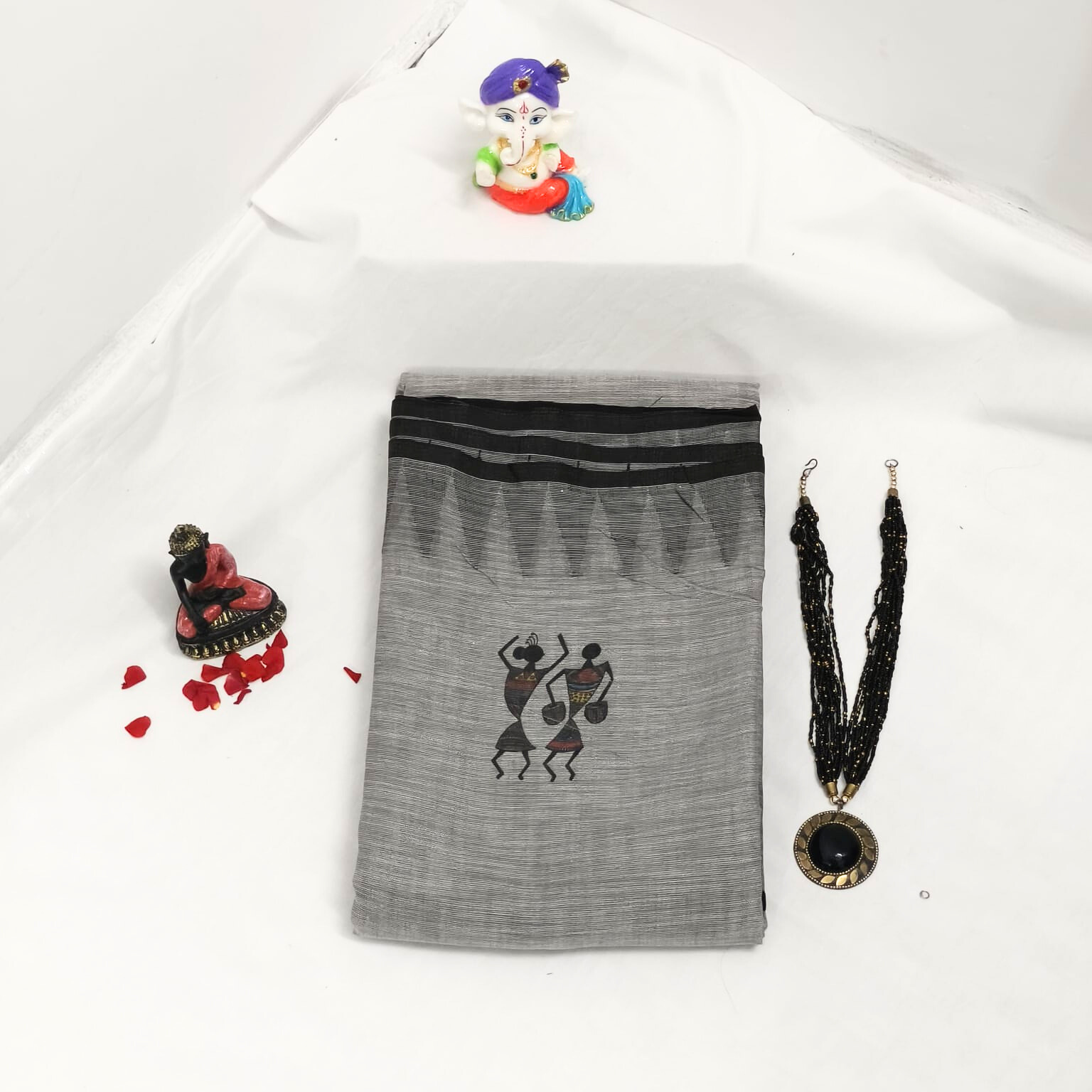 Linen temple WarliSaree